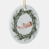 Christma geboorteaankondiging waterverf foto keramisch ornament (Rechts)