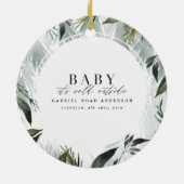 Christma geboorteaankondiging waterverf foto keramisch ornament (Achterkant)