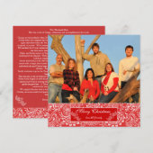 Christma Letter on Back Red Kerstfoto Kaart (Voorkant / Achterkant)