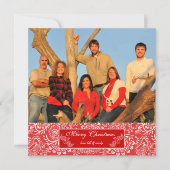 Christma Letter on Back Red Kerstfoto Kaart (Voorkant)