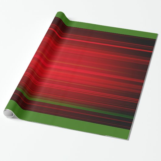 Christma Red Lines met een langgroen design Cadeaupapier (Uitgerold)