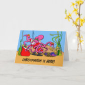 Christmania is hier Santa Octopus Wrestling Match Kaart (Gele Bloem)