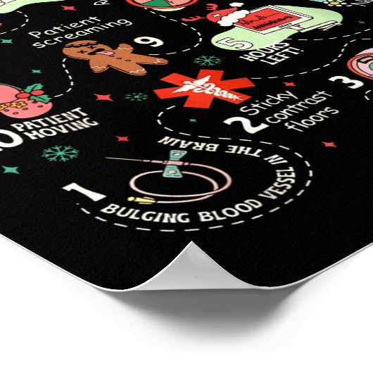 Christmas 12 Days Of Ct Technologist Cat Scan Radi Poster (Hoek)