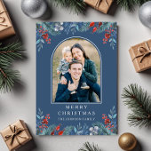 Christmas 1 Photo Arch Waterverf Botanisch Feestdagenkaart