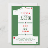 Christmas 1st Birthday Party Kids Merry One Kaart (Voorkant)