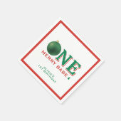 Christmas 1st Birthday Party Merry Ornament Servet (Hoek)