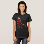 Christmas 2020 Buffalo Plaid Dino Rex T-shirt (Voorkant volledig)