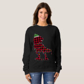 Christmas 2020 Buffalo Plaid Dino Rex Trui (Voorkant volledig)