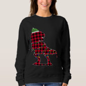 Christmas 2020 Buffalo Plaid Dino Rex Trui (Voorkant)