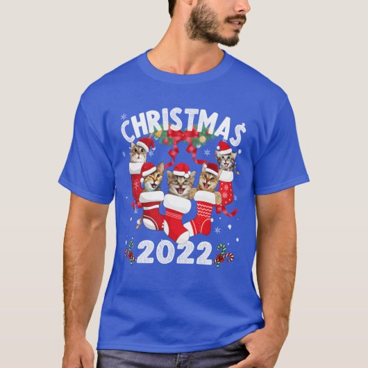 Christmas 2022 Cats Christmas Stocking family T-shirt (Voorkant)