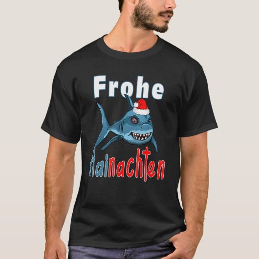 Christmas 2022 Merry Hainachten Santa Shark T-shirt (Voorkant)