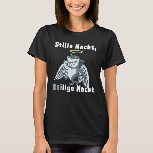 Christmas 2022 Silent Night Hailige Night Shark T-shirt (Voorkant)