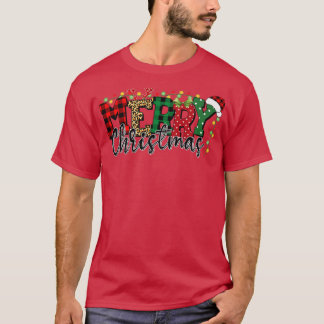 Christmas 2022Christmas Leopard Buffalo Red Plaid T-shirt