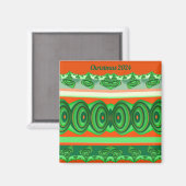CHRISTMAS 2023 ~ 3D Fractal red green white ~ Magneet (Voorkant / Achterkant)