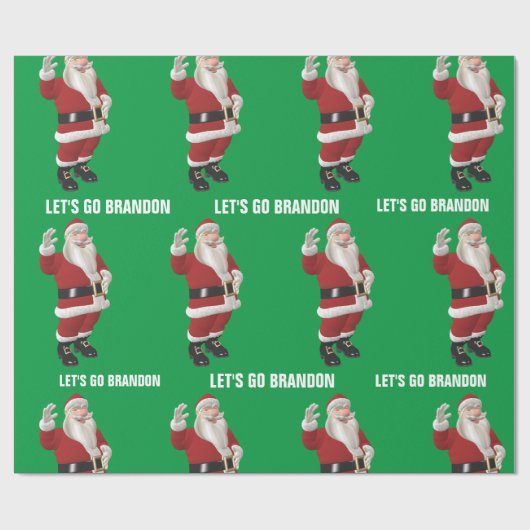 CHRISTMAS 2023 LET'S GO BRANDON SANTA CLAUS CADEAUPAPIER (Vlak)