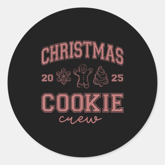 Christmas 2025 Cookie Crew Gingerbread Funny Chris Ronde Sticker (Voorkant)
