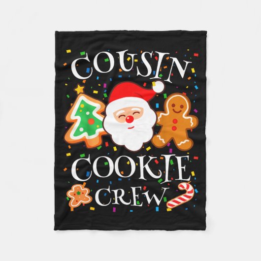 Christmas 2025 Cousin Cookie Baking Crew Squad Fam Fleece Deken (Voorkant)