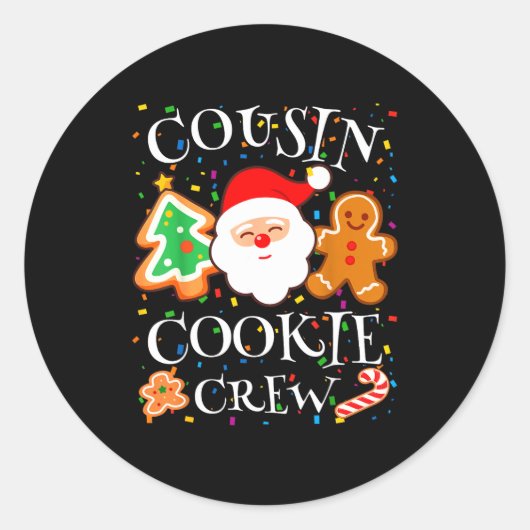 Christmas 2025 Cousin Cookie Baking Crew Squad Fam Ronde Sticker (Voorkant)