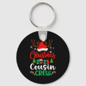 Christmas 2025 Cousin Crew Pajamas Xmas Lights Fam Sleutelhanger (Voorkant)