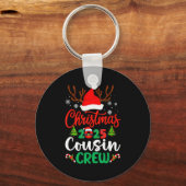 Christmas 2025 Cousin Crew Pajamas Xmas Lights Fam Sleutelhanger (Voorkant)