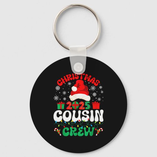 Christmas 2025 Cousin Crew Xmas Funny Matching Fam Sleutelhanger (Voorkant)