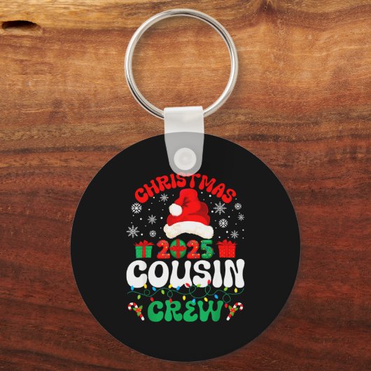 Christmas 2025 Cousin Crew Xmas Funny Matching Fam Sleutelhanger (Voorkant)