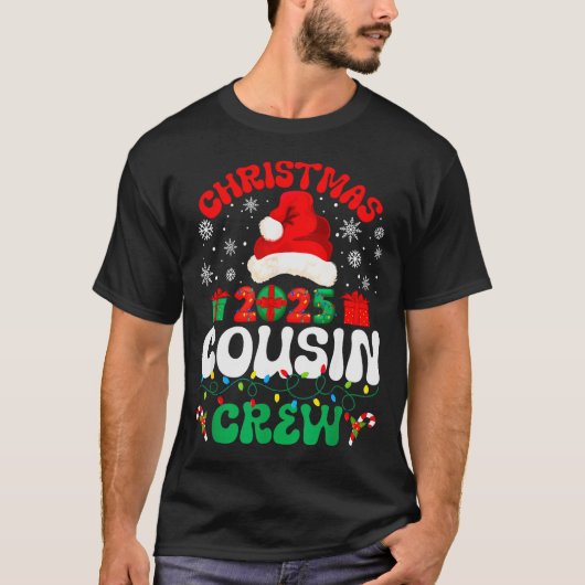 Christmas 2025 Cousin Crew Xmas Funny Matching Fam T-shirt (Voorkant)