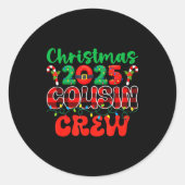 Christmas 2025 Cousin Crew Xmas Lights Family Reun Ronde Sticker (Voorkant)