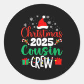 Christmas 2025 Cousin Crew Xmas Matching Family Gr Ronde Sticker (Voorkant)
