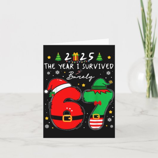Christmas 2025 The Year I Barely Survived Six Seve Kaart (Voorkant)