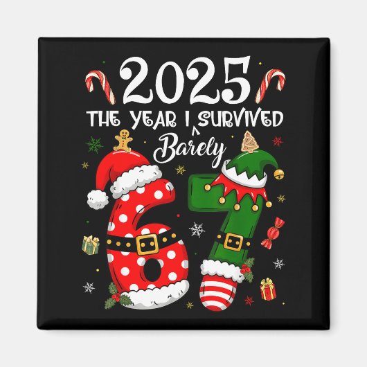 Christmas 2025 The Year I Barely Survived Six Seve Magneet (Voorkant)