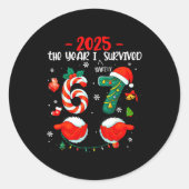 Christmas 2025 The Year I Barely Survived Six Seve Ronde Sticker (Voorkant)