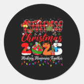 Christmas 2025 Xmas Lights Making Memories Togethe Ronde Sticker (Voorkant)