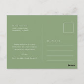 Christmas 2 Photo Sage Green Modern Script Briefkaart (Achterkant)