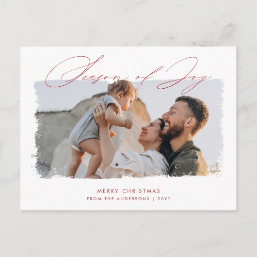 Christmas 2 Photo Sage Green Modern Script Briefkaart (Voorkant)