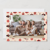 Christmas 2 Photos Family Red Feestdagenkaart (Achterkant)