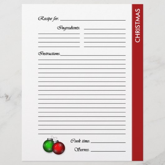 CHRISTMAS 2-zijdig Recipe Pages (Voorkant)