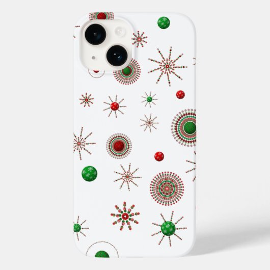 Christmas 3D Ornaments & Starbursts Case-Mate iPhone Case (Achterkant)