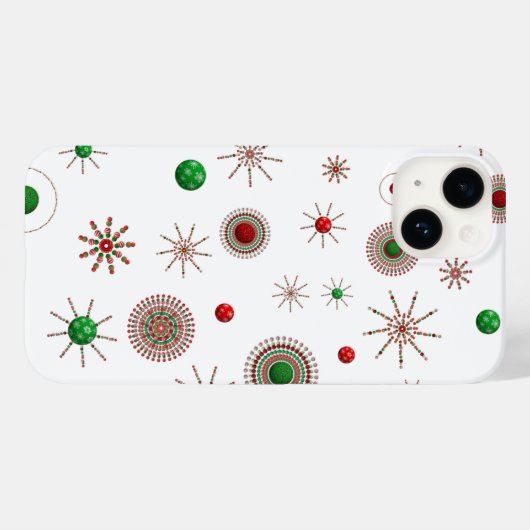 Christmas 3D Ornaments & Starbursts Case-Mate iPhone Case (Achterkant (horizontaal))