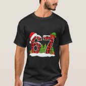 Christmas 67 Buffalo Plaid Six Seven Santa &amp; E T-shirt (Voorkant)