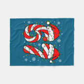 Christmas 67 Candy Cane Six Seven Meme Lights Sant Fleece Deken (Voorkant (Horizontaal))
