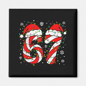 Christmas 67 Candy Cane Six Seven Meme Lights Sant Magneet (Voorkant)