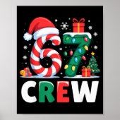 Christmas 67 Crew Brainrot Funny Candy Cane Lights Poster (Voorkant)