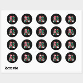 Christmas 67 Crew Brainrot Funny Candy Cane Lights Ronde Sticker (Vel)