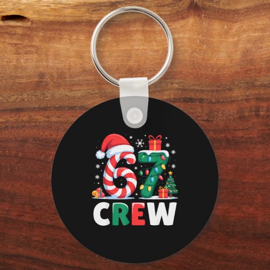 Christmas 67 Crew Brainrot Funny Candy Cane Lights Sleutelhanger (Voorkant)