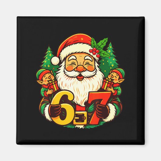 Christmas 67 Funny Xmas Santa Six Seven Meme Gen A Magneet (Voorkant)