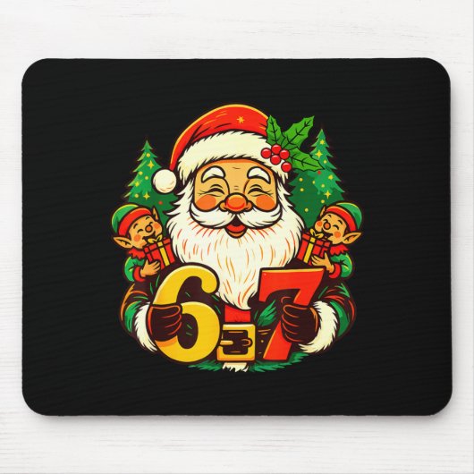 Christmas 67 Funny Xmas Santa Six Seven Meme Gen A Muismat (Voorkant)