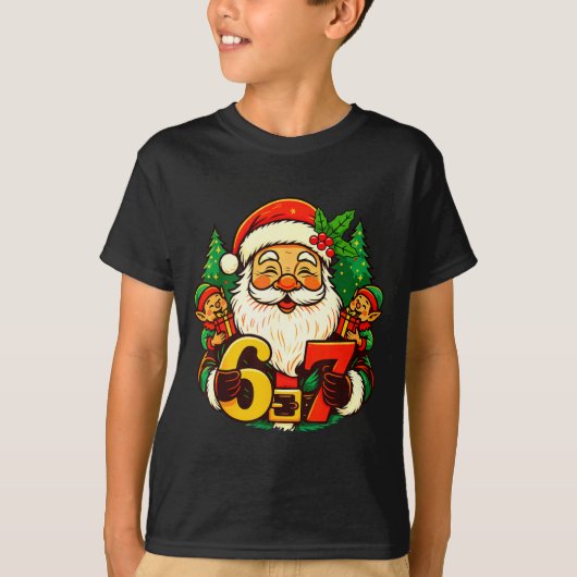 Christmas 67 Funny Xmas Santa Six Seven Meme Gen A T-shirt (Voorkant)