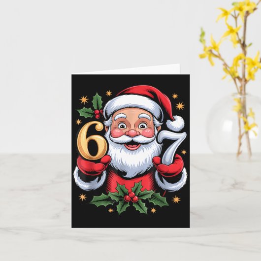 Christmas 67 Funny Xmas Six Seven Ugly Sweater 6 7 Kaart (Gele Bloem)
