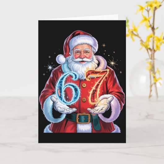 Christmas 67 Funny Xmas Six Seven Ugly Sweater 6-7 Kaart (Gele Bloem)